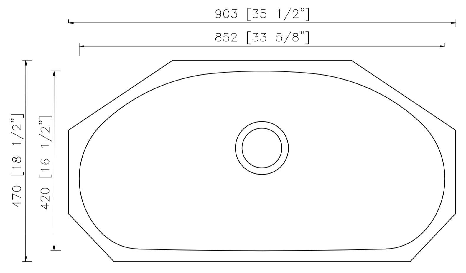 American Imaginations AI-27711/ AI-27712 35.5-in. W CSA Approved Chrome Kitchen Sink With Stainless Steel Finish And 18 Gauge