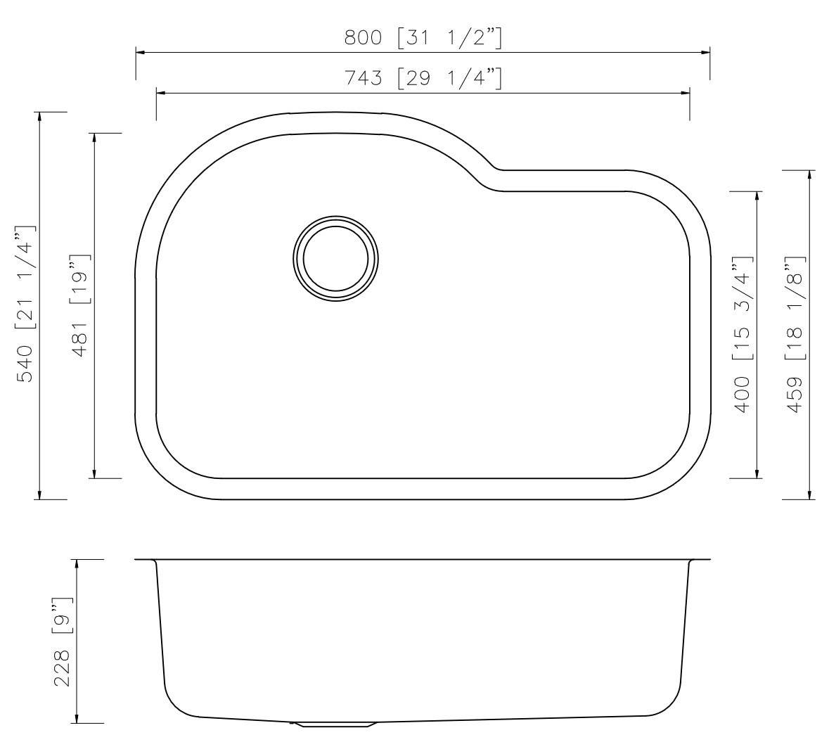 American Imaginations AI-27715/ AI-27716 31.125-in. W CSA Approved Chrome Kitchen Sink With Stainless Steel Finish And 18 Gauge