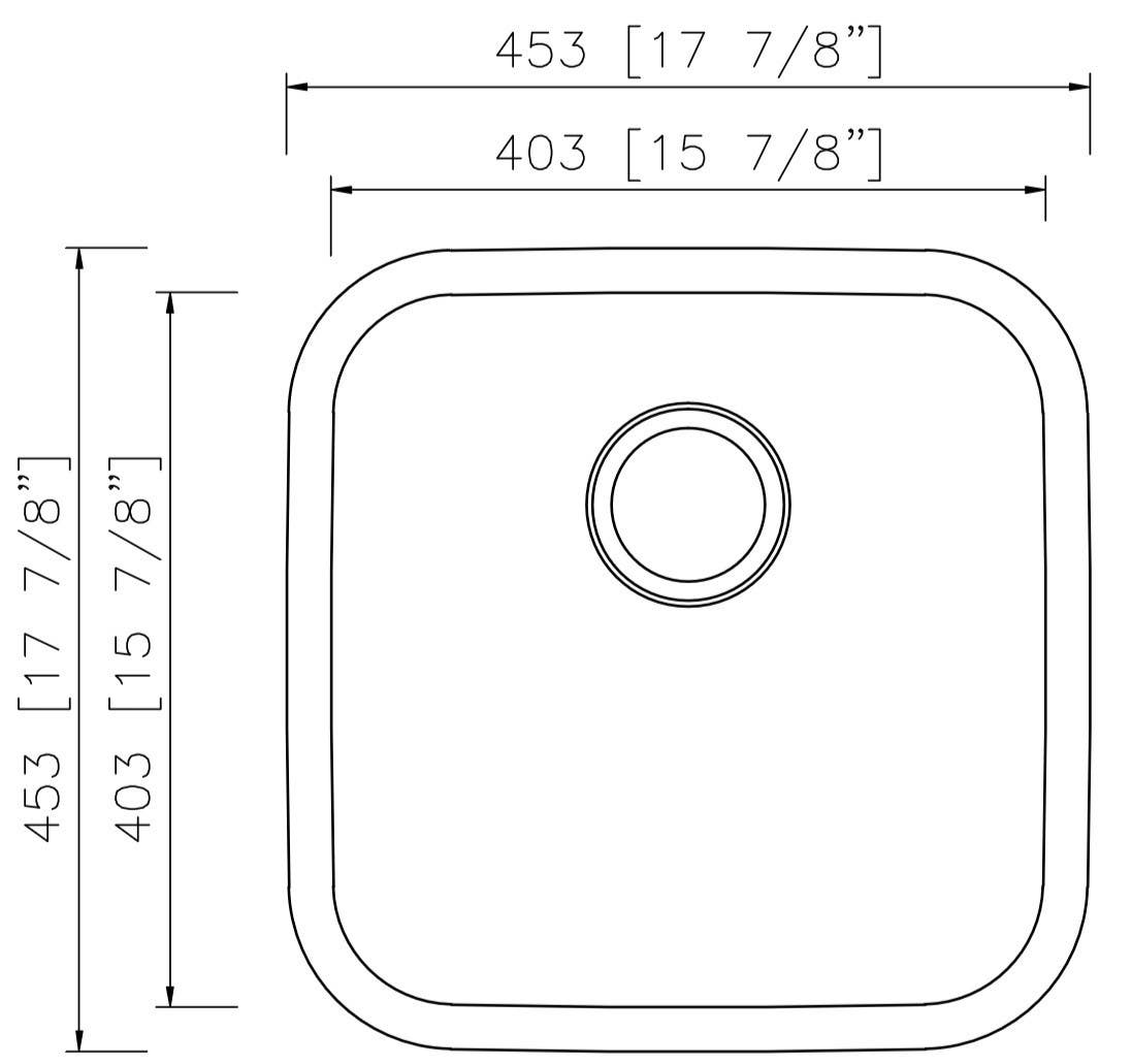 American Imaginations AI-27719/ AI-27720 17.875-in. W CSA Approved Chrome Kitchen Sink With Stainless Steel Finish And 18 Gauge