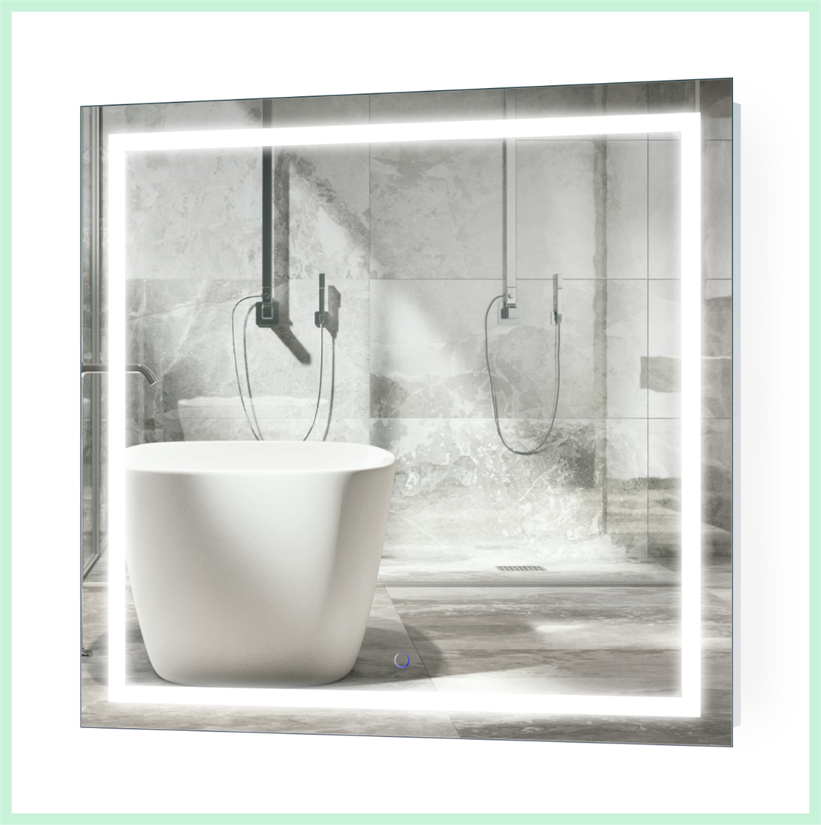Krugg ICON3636 36″ X 36″ LED Bathroom Mirror w/ Dimmer & Defogger | Large Square Lighted Vanity Mirror
