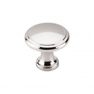 Top Knobs M1317 Asbury Ringed Knob, 1-1/8" L x 1-1/8" W, Polished Nickel