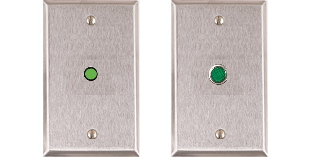 Alarm Controls RP-29 Single Gang Stainless Steel Wall Plate w/ Green LED