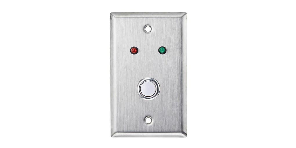 Alarm Controls RP-05 Single Gang Remote Wall Plate w/ Push Button, Red & Green LEDs