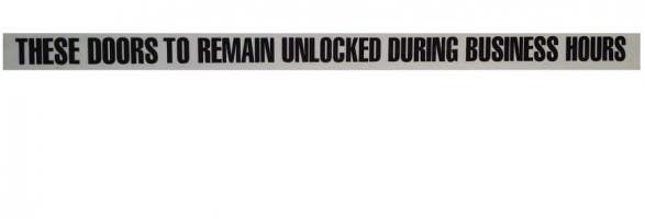 Don-Jo DD-3-BLK Decals, Black On Clear w/ Text "These Doors to Remain Unlocked During Business Hours"