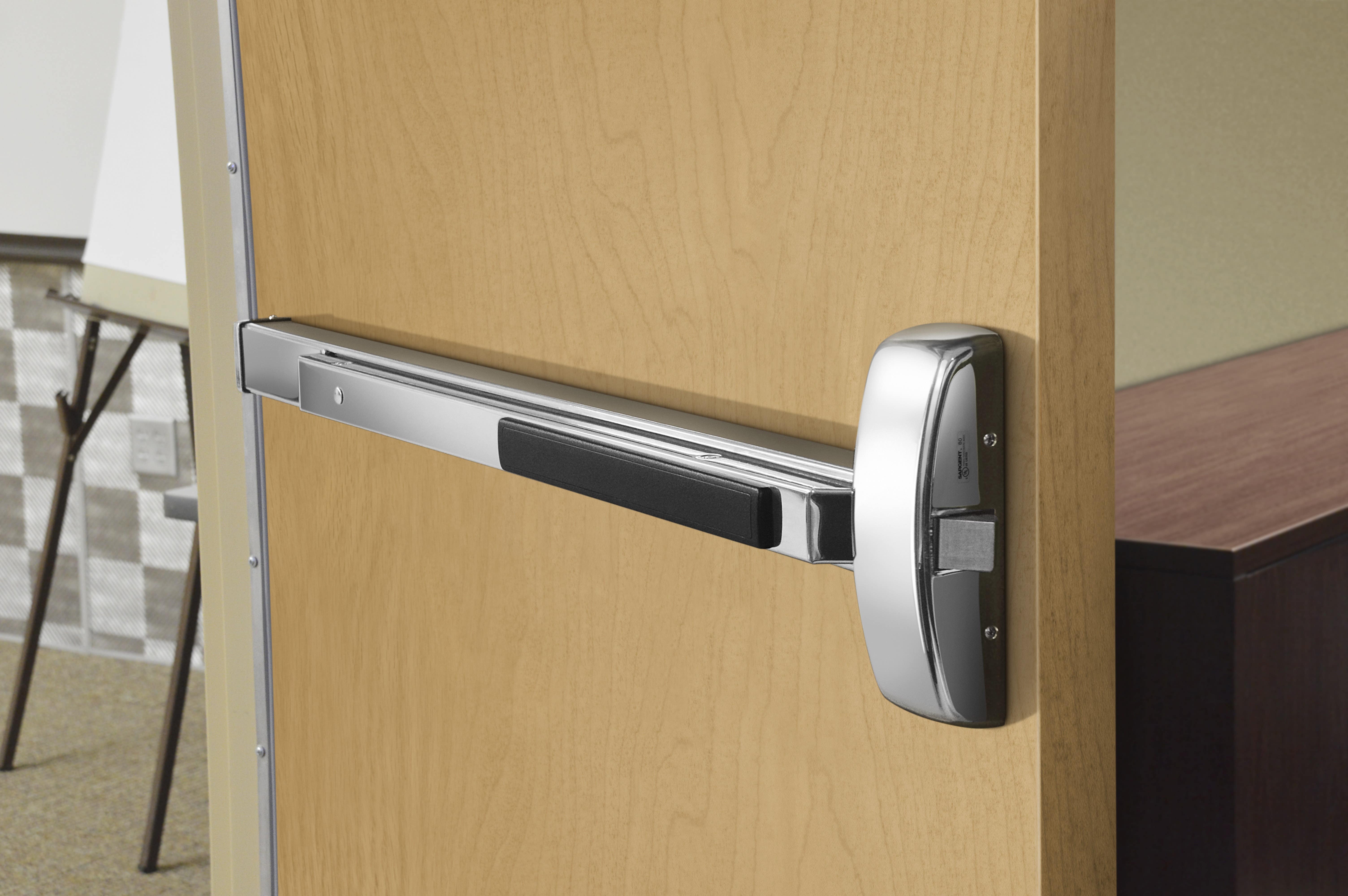 Sargent 8800 Rim Exit Device w/ ET Trim & Standard, Coastal, Studio Lever