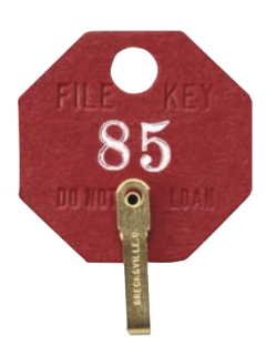 Lund 508-A Red Fiber Octagonal Tag, Brass Link, (Pack of 100)
