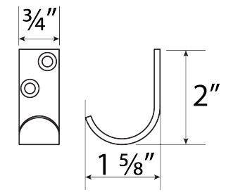 Cal-Royal CH13 Coat Hook, Finish-Satin Stainless Steel