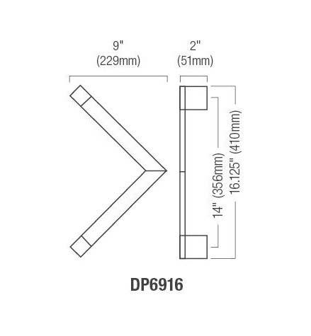Forms+Surfaces Modular Series DP6916 14" (356mm) C.C Configurable Door Pull
