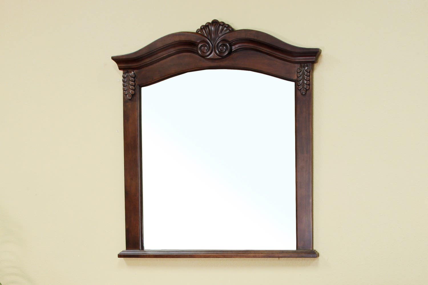 Bellaterra 202016A Solid Wood Frame Mirror - Walnut  - 33.5x2x38.6"