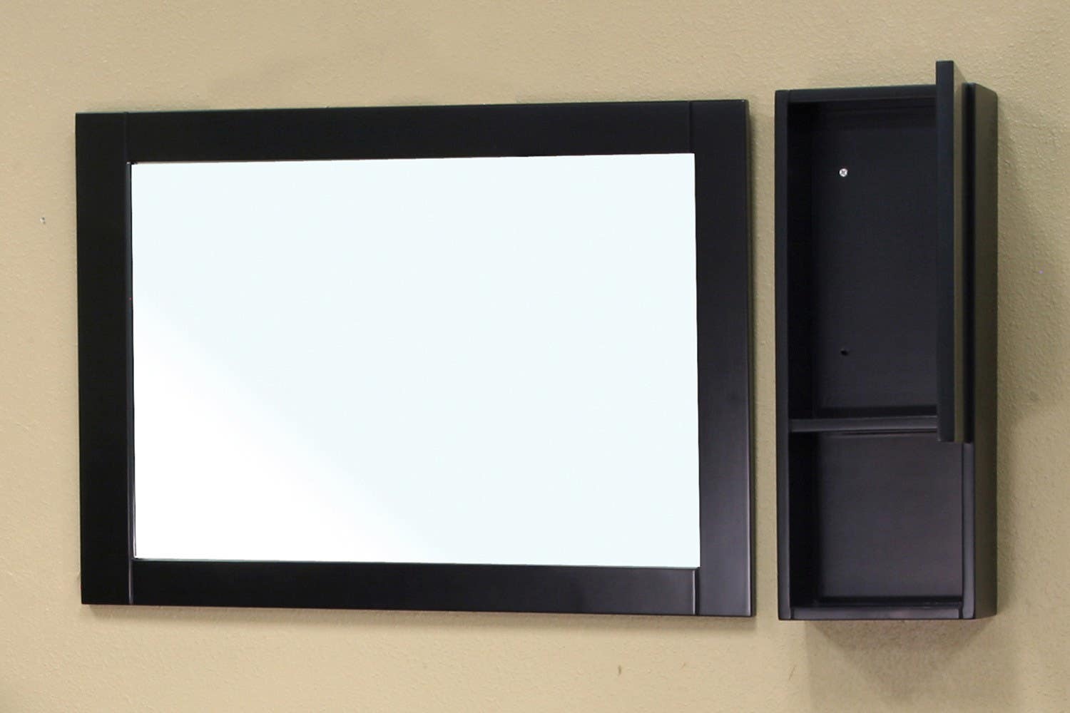 Bellaterra 203129 Mirror Cabinet-Wood-Black-Left Opening   - Mirror:30.5x1x23.6, Cabinet: 8.8x5.5x23.6"