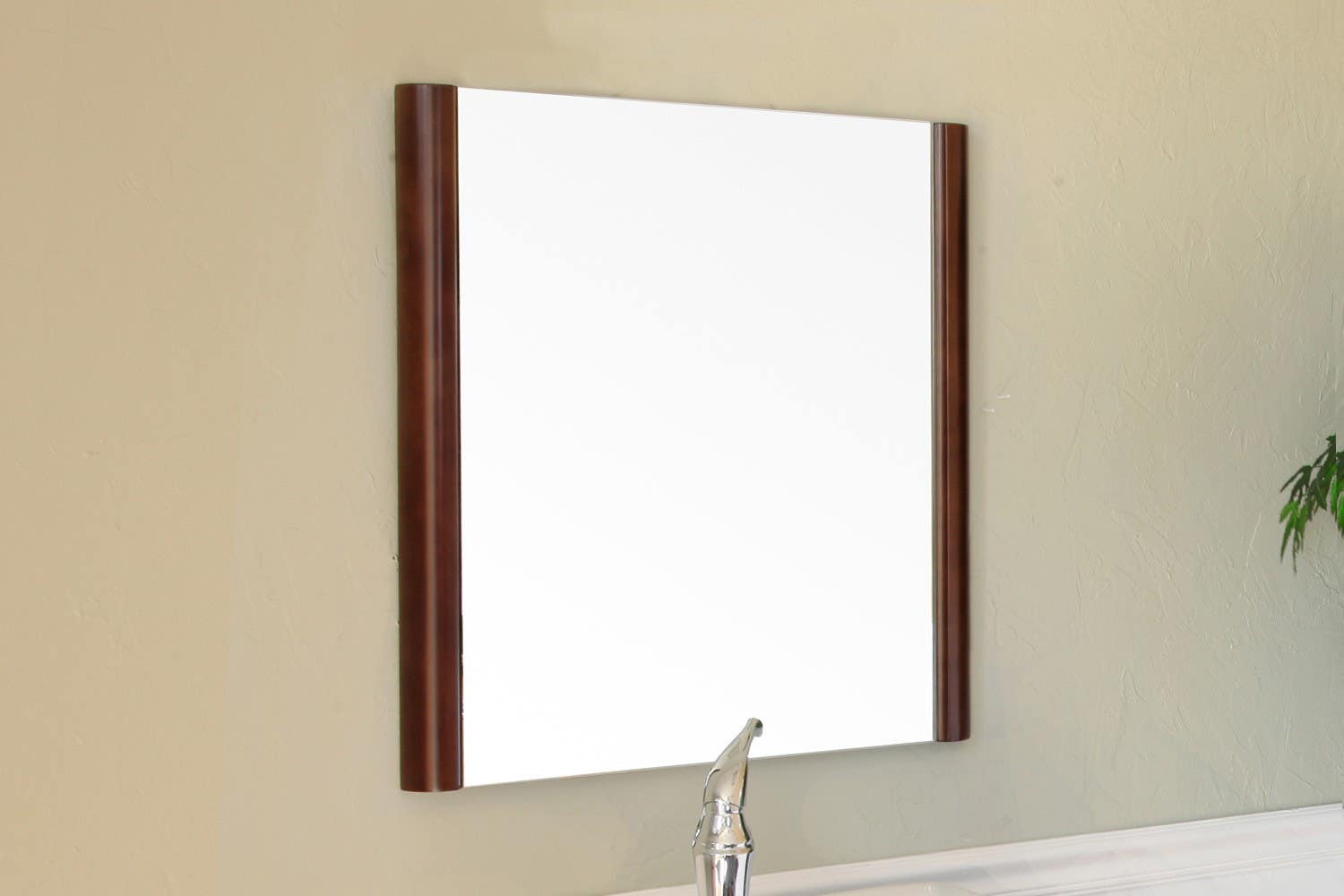 Bellaterra 804347 25.6 In Mirror - Wood - Walnut - 25.6x1x26"