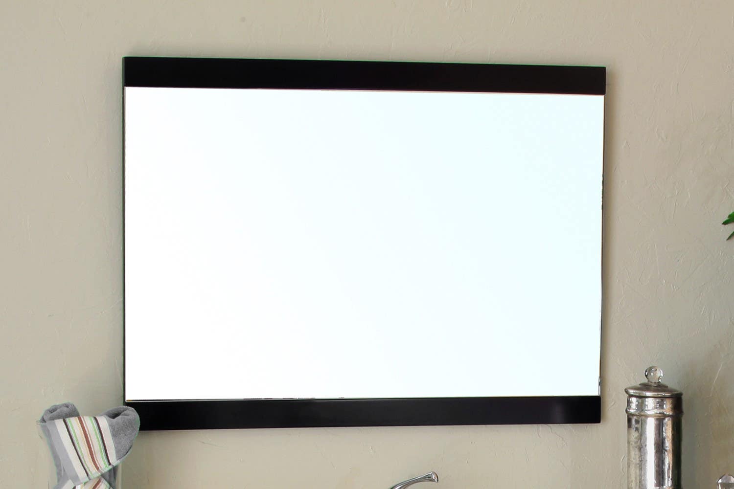 Bellaterra 804380 37.4 In Mirror - Dark Walnut - Wood - 37.4x1x23.6"