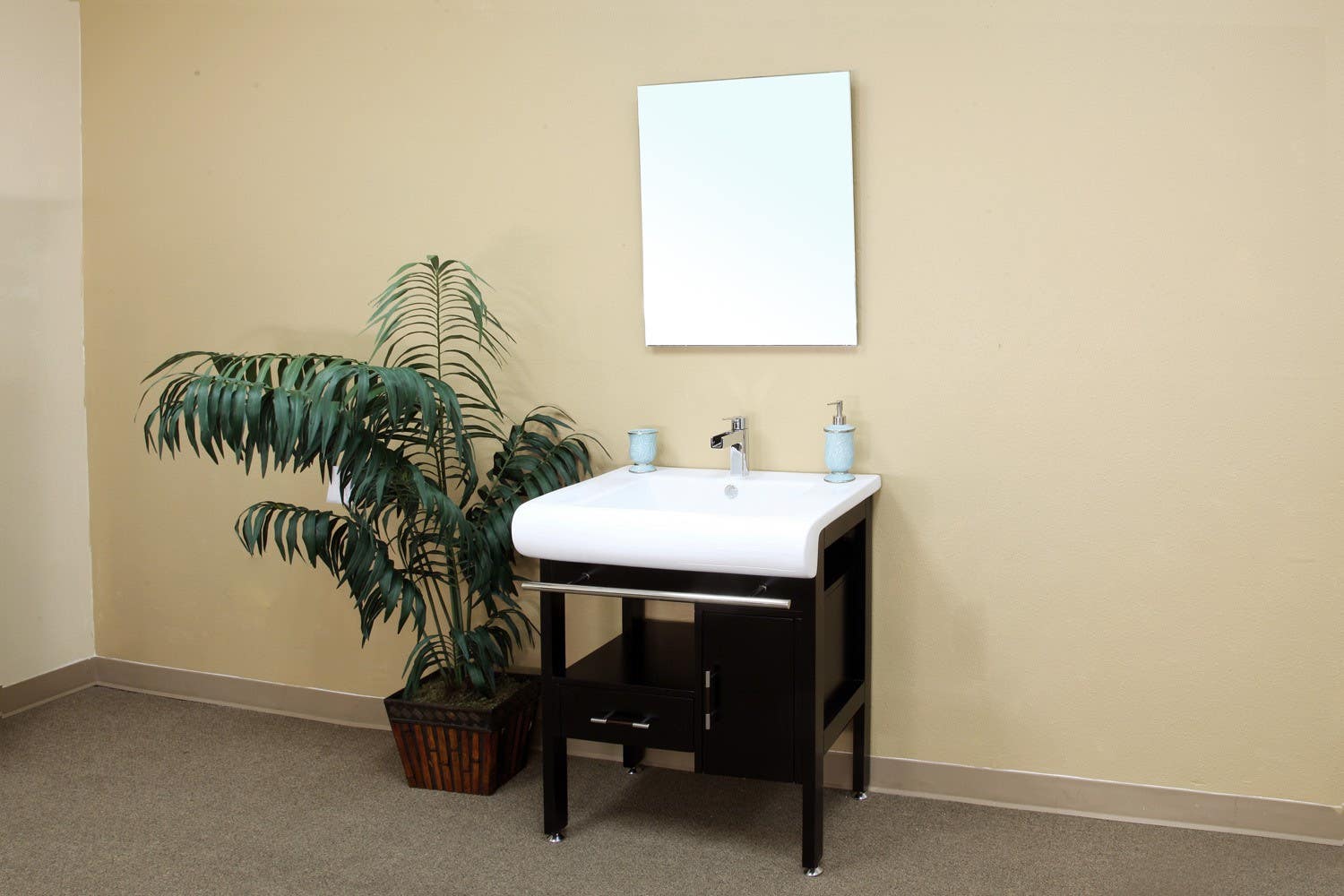 Bellaterra 202117B 28 In. Single Sink Vanity-Wood-Dark Espresso - 28x21.3x36"