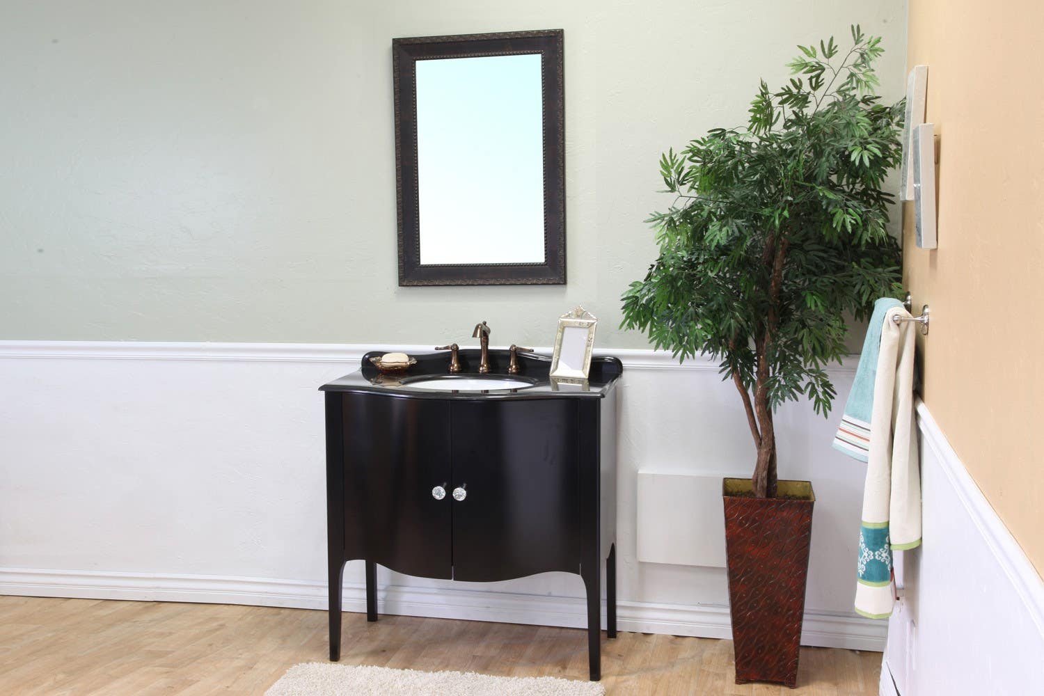 Bellaterra 203037 36.6 In Single Sink Vanity-Wood-Black  - 36.6x22x36"