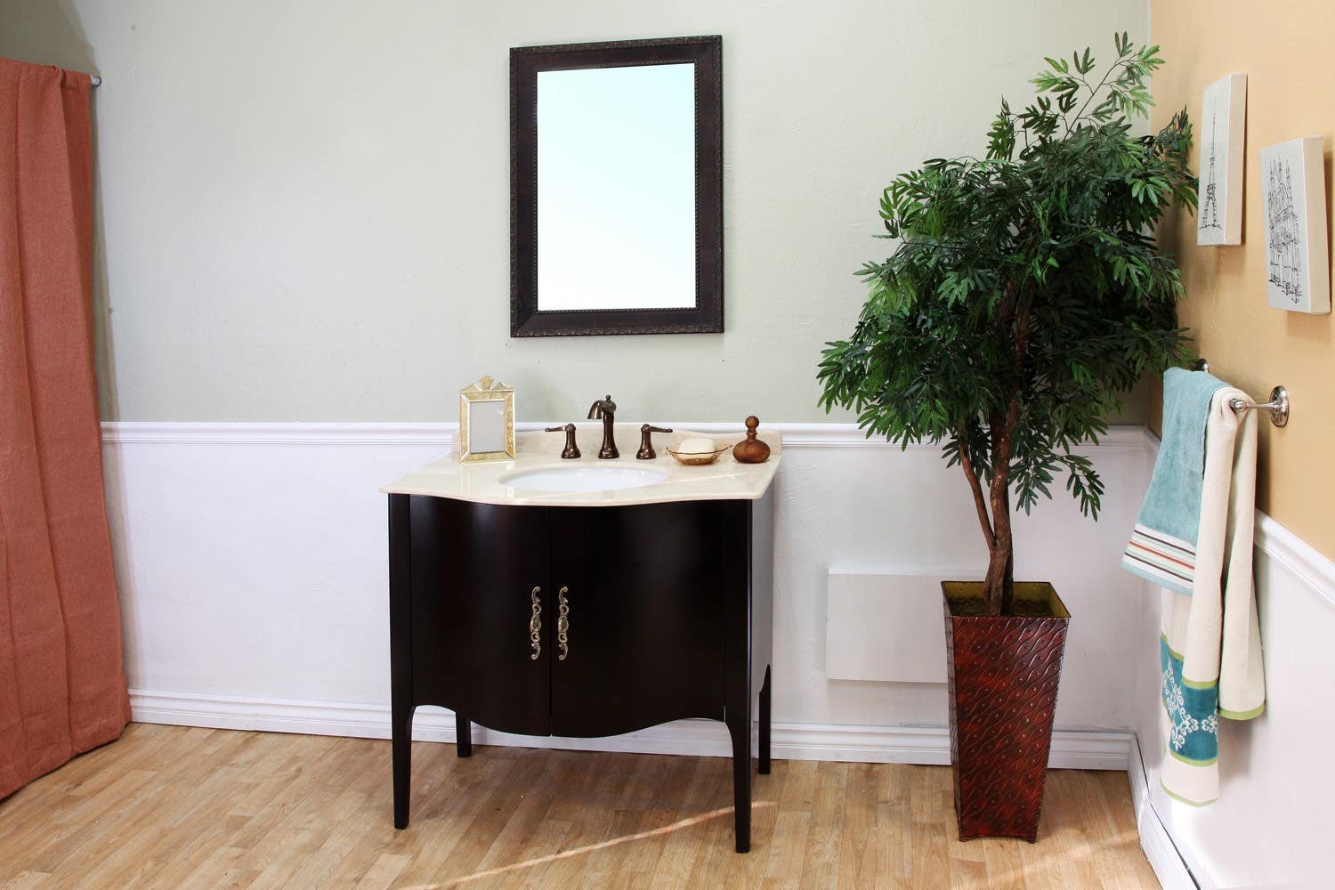 Bellaterra 203037 36.6 In Single Sink Vanity-Wood-Espresso - 36.6x22x36"