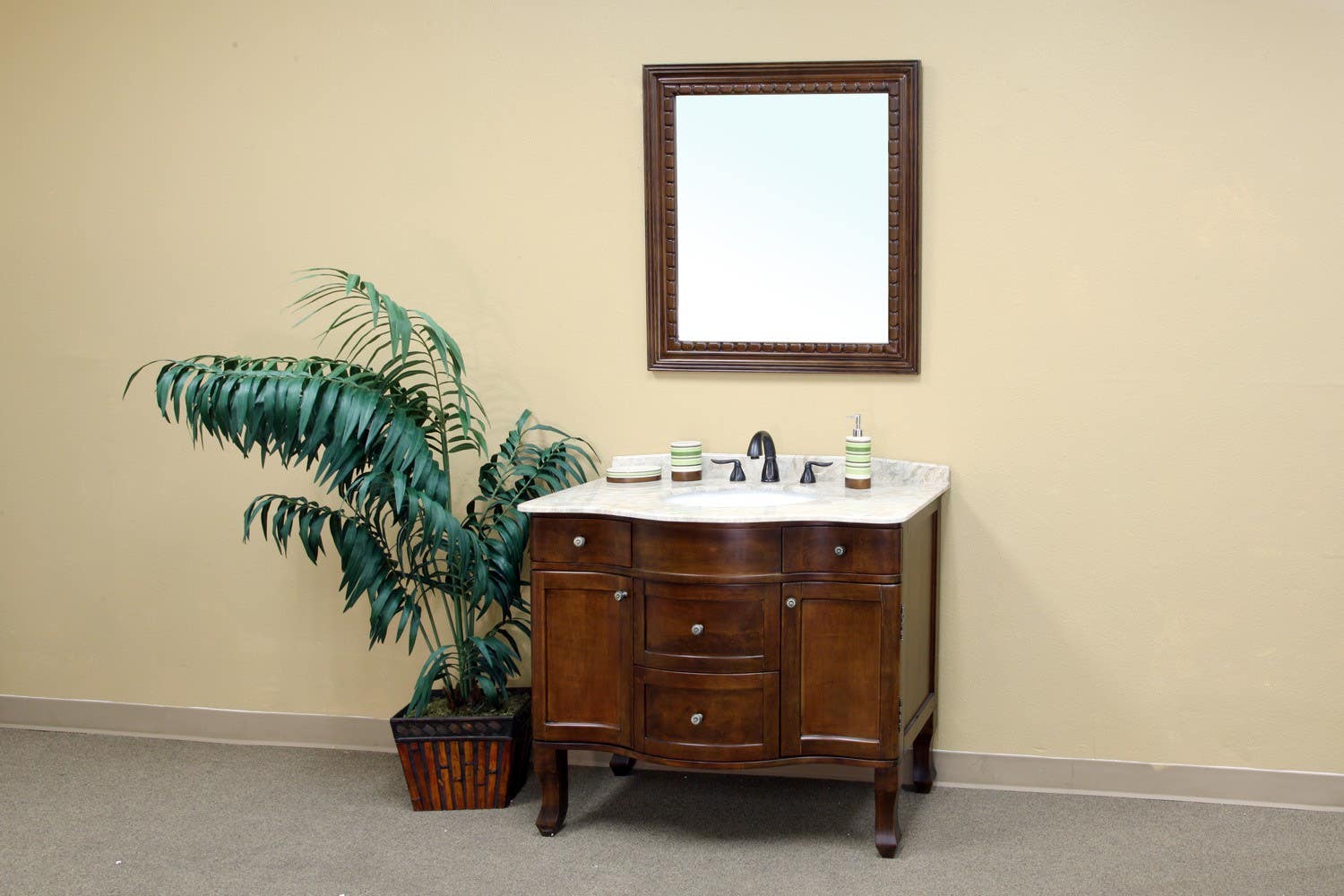 Bellaterra 203045 38.2 In Single Sink Vanity-Wood-Walnut - 38.2x23.6x36"