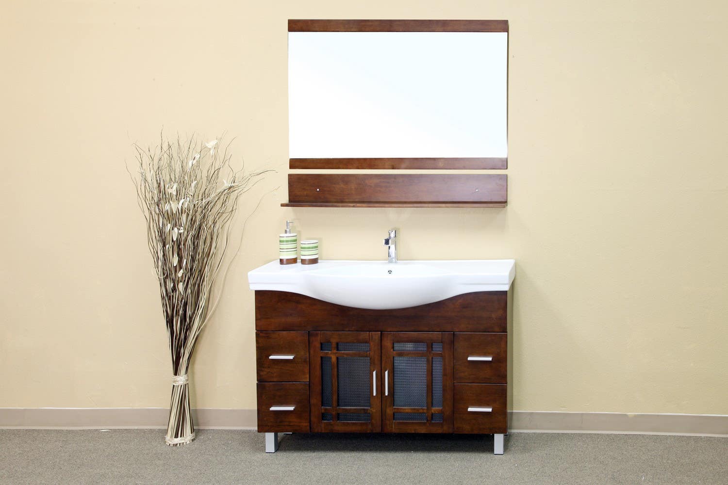 Bellaterra 203138 48 In Single Sink Vanity-Wood-Walnut  - 48x18.9x34.8"