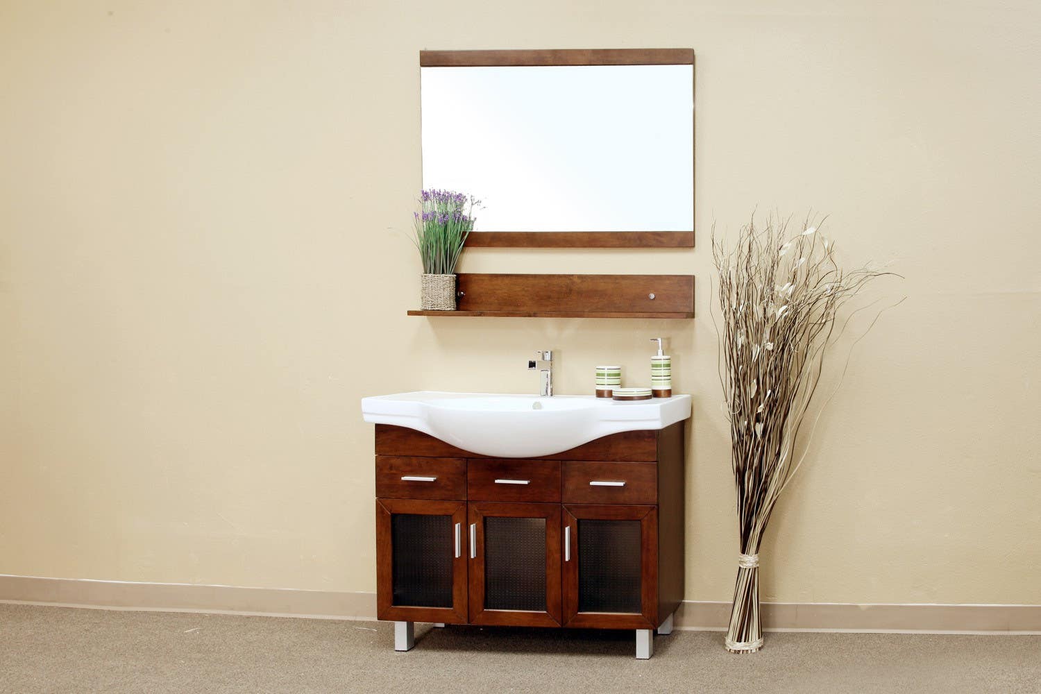 Bellaterra 203139 39.8 In Single Sink Vanity-Wood-Walnut - 39.8x18.5x34.8"
