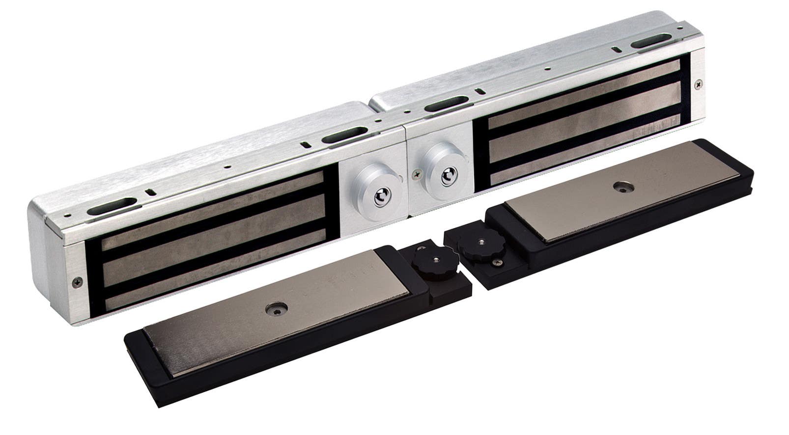 DynaLock 3121C Double Outswing, 1500lbs Delayed Egress Maglock (Legacy Version),Finish-Satin Aluminum