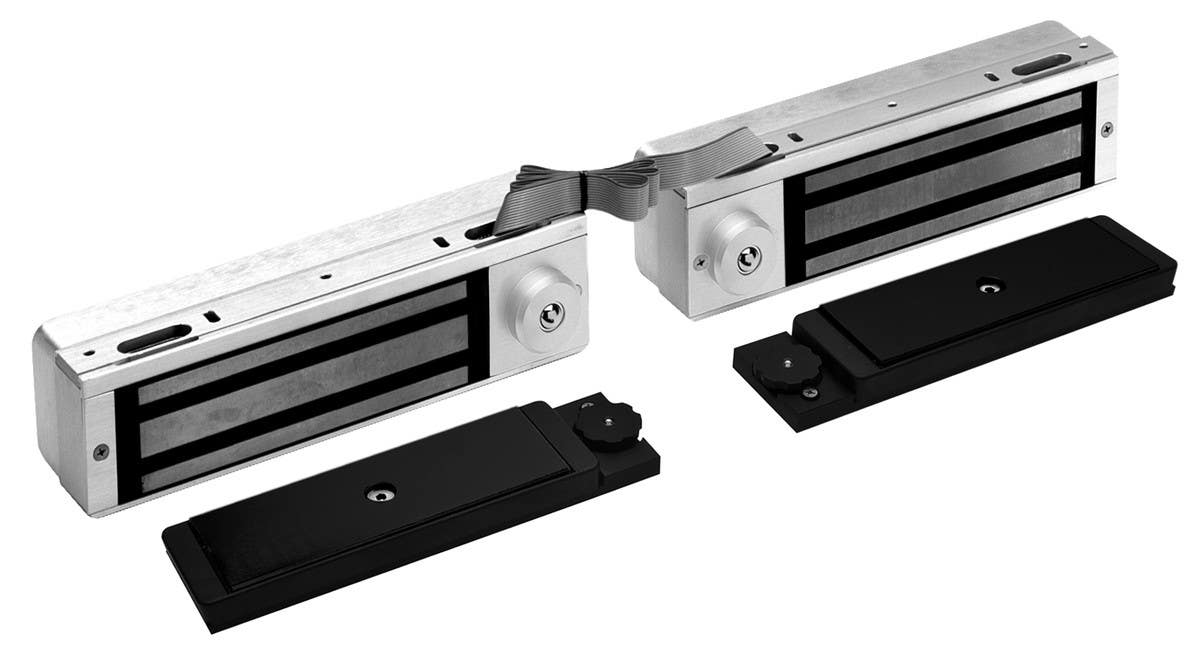 DynaLock 3121C2 Double Outswing, 1500 lb Delayed Egress Maglock (Legacy Version), Tandem Unit,Finish-Satin Aluminum