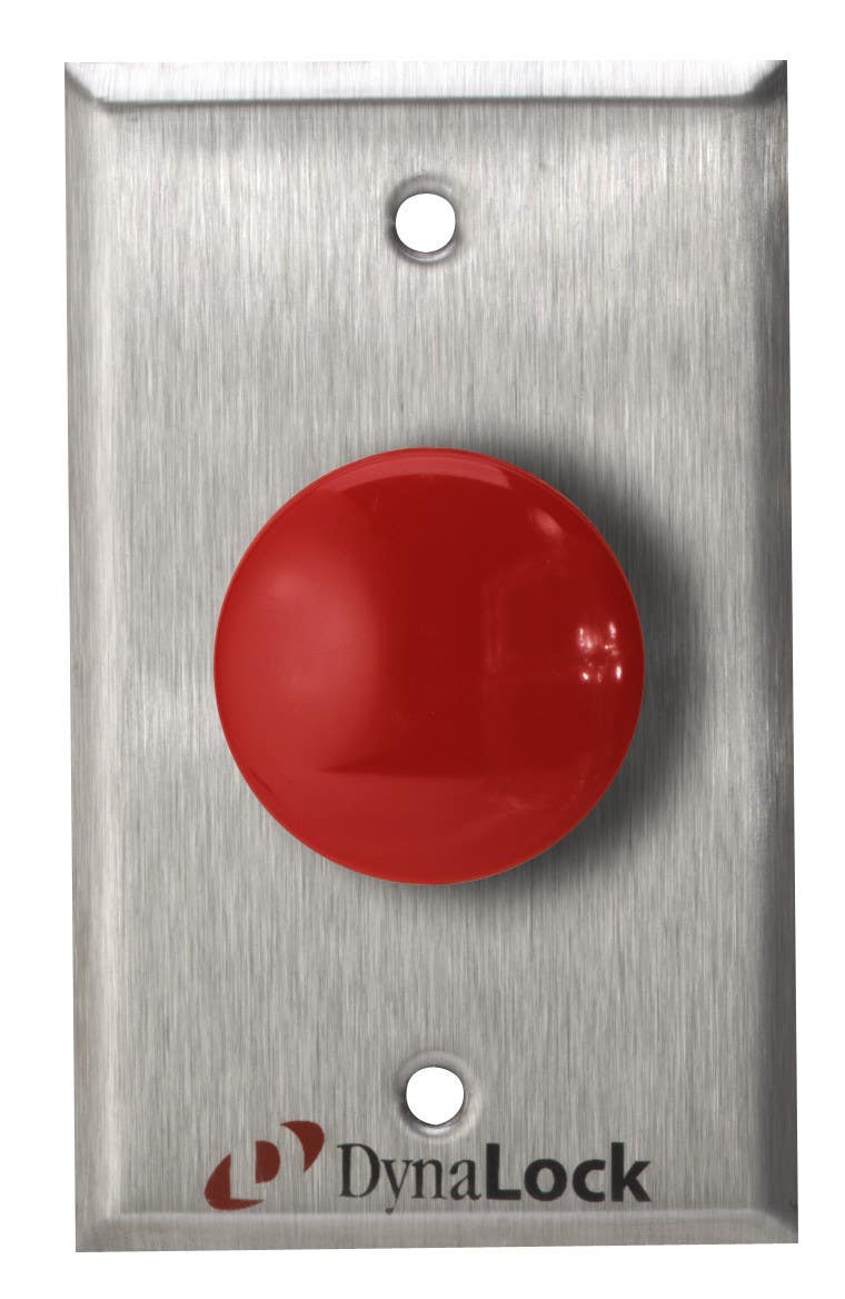 DynaLock 6210 Palm Button Alternate-Action SPDT, Finish-Satin Stainless Steel