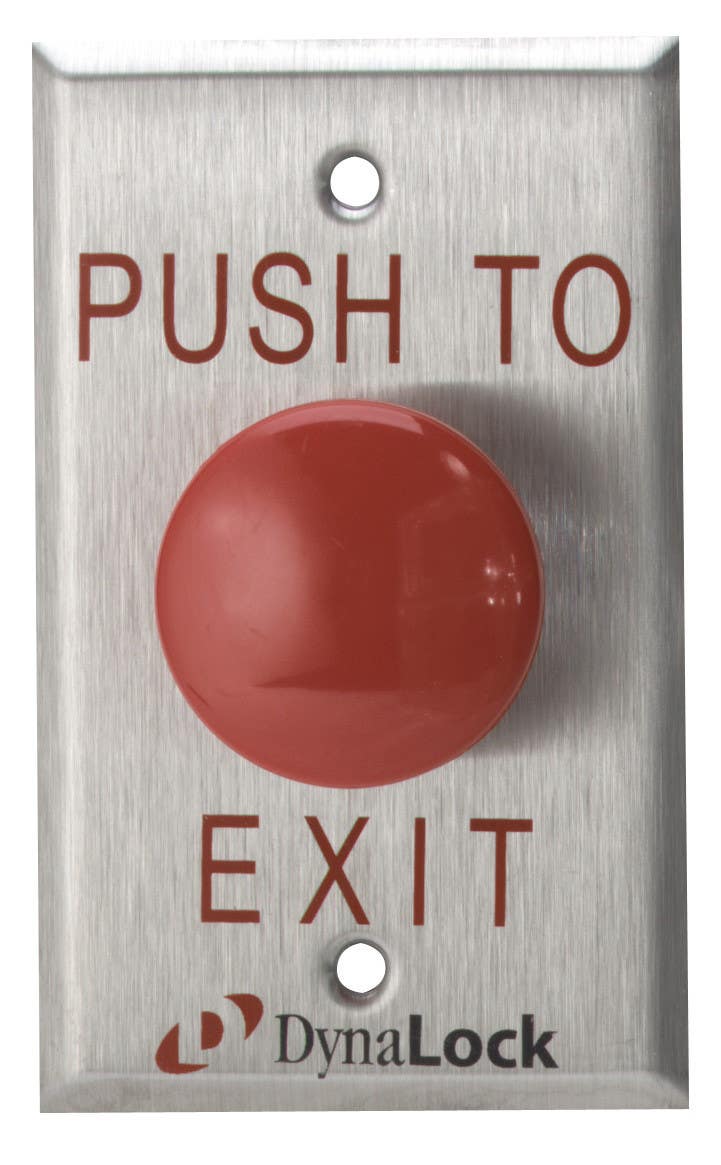 DynaLock 6290 Palm Switch, 1-5/8" Dia. 30 Sec. Min. PTD, SPDT Form "Z", NFPA-101, Finish-Satin Stainless Steel