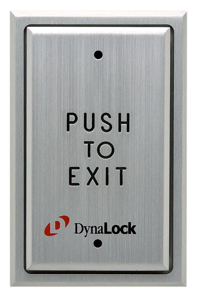 DynaLock 675 Recessed Single Gang Pushplate, Finish-Satin Aluminum
