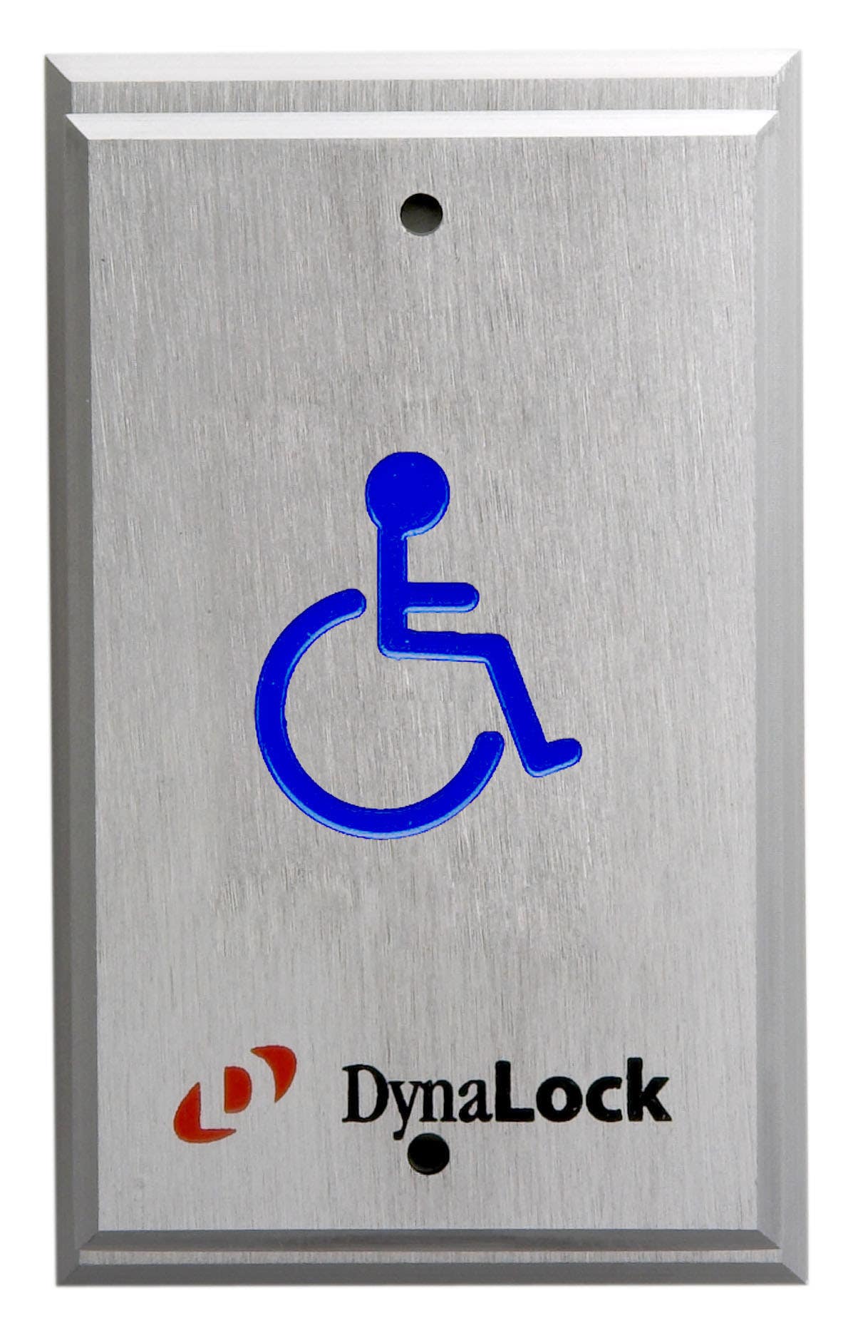 DynaLock 67 Single Gang Handicapped Pushplates, Finish-Satin Aluminum