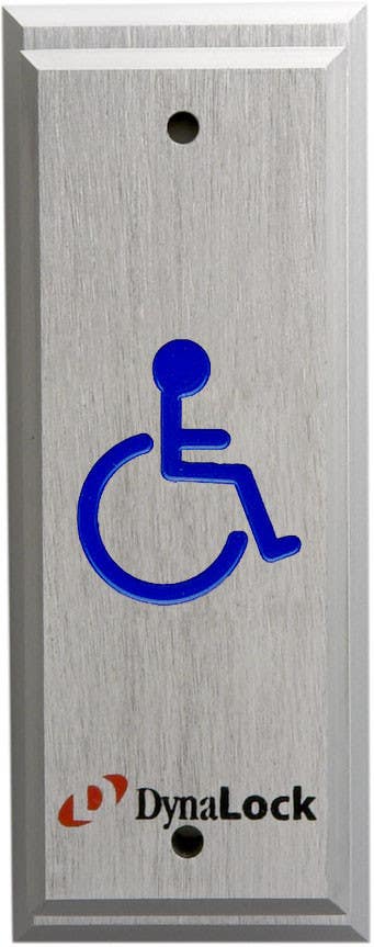 DynaLock 68 Narrow Handicapped Pushplate, Finish-Satin Aluminum