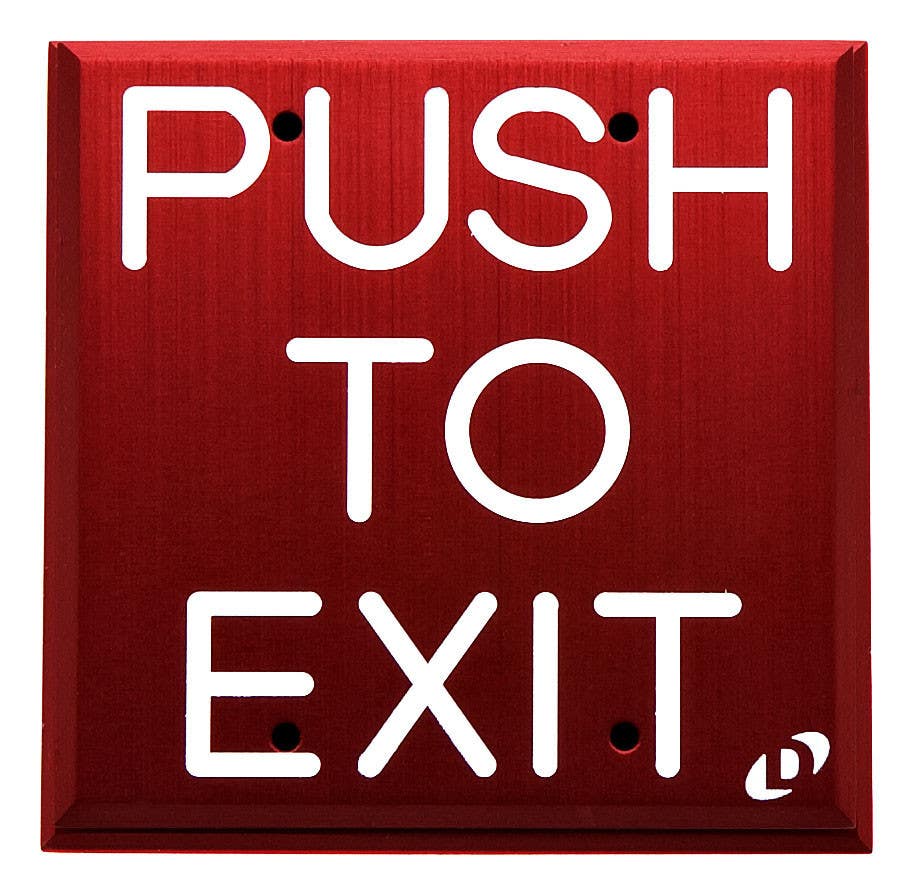 DynaLock 6900 Series Double Gang Specialty Pushplates, Finish-Satin Aluminum