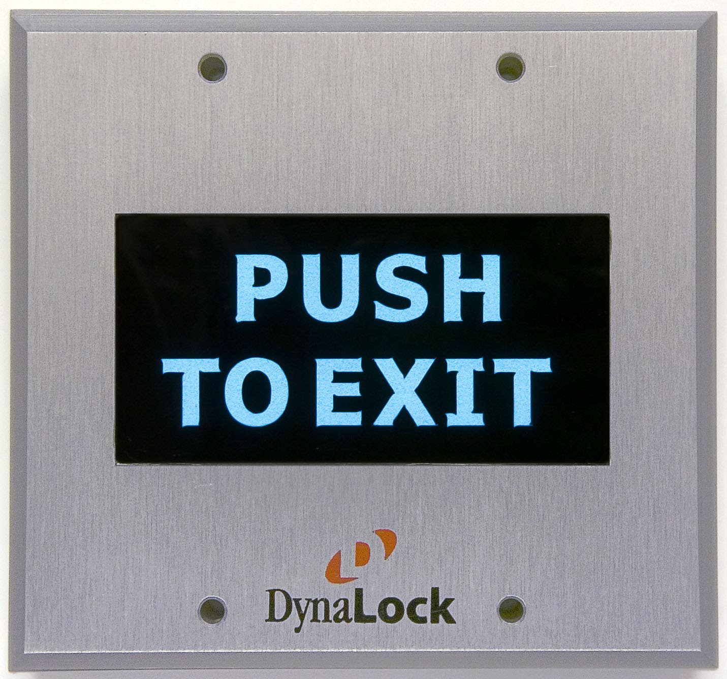 DynaLock 6500 Series High Visibility Pushplate, Finish-Satin Aluminum