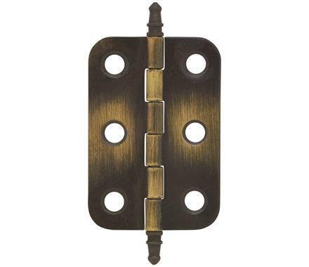 Amerock BPR2355AE Non Self Closing Minaret Tip Butt Cabinet Hinge, Antique Brass