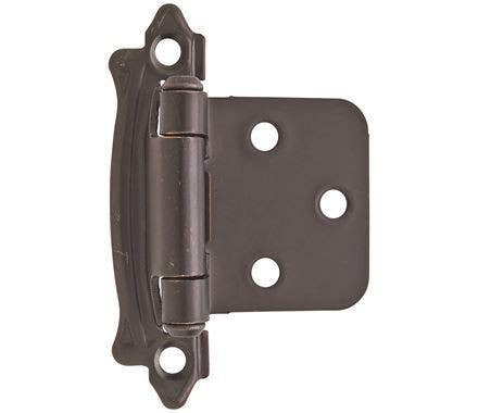 Amerock BPR7329G9 Self Closing Face Mount Cabinet Hinge, Variable Overlay, Finish - Sterling Nickel