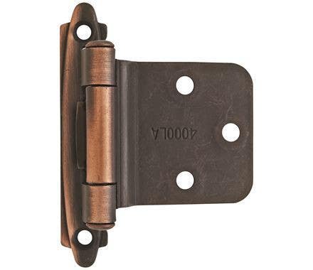 Amerock BPR7630 Self Closing Face Mount Reverse Bevel Cabinet Hinge, Variable Overlay