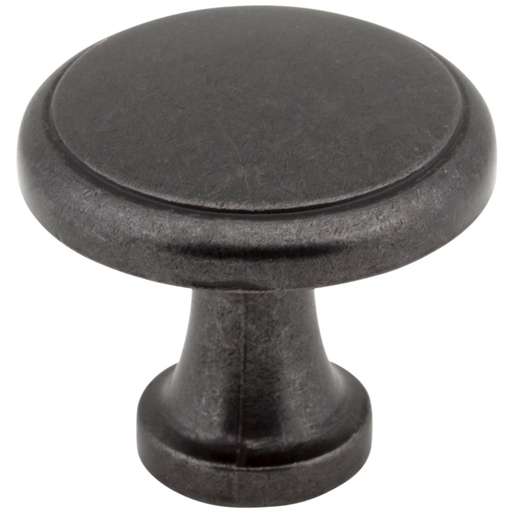 Elements 3970-DACM Gatsby Cabinet Ringed Flat Knob, Diameter-1 1/8", Finish-Gun Metal