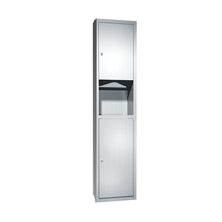 ASI 10-0467 Traditional - Paper Towel Dispenser & Waste Receptacle - Multi, C-Fold - 7 gallon