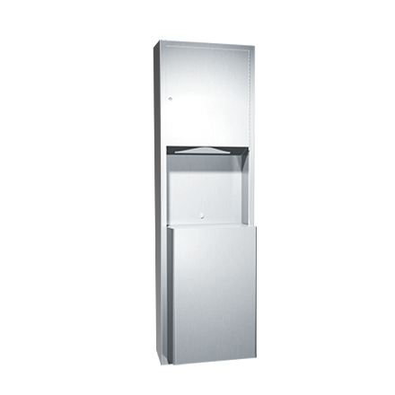ASI 10-0469 Traditional - Paper Towel Dispenser & Waste Receptacle - Multi, C-Fold - 12 gallon