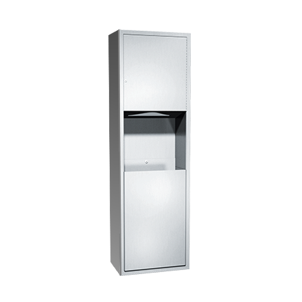 ASI 10-04697 Traditional - Paper Towel Dispenser & Waste Receptacle - Multi, C-Fold - 12 gallon