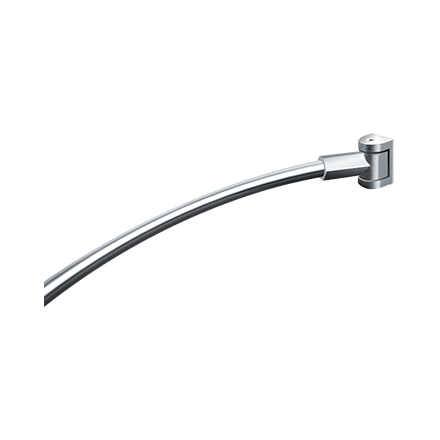 ASI 10-1201 Shower Curtain Rod, Curved W/ Mounting Brackets, 1" Dia