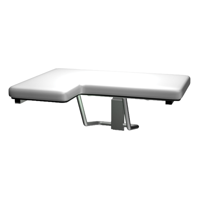 ASI 10-8205 Folding Shower Seat, Rectangular Solid Phenolic Seat - 33" Wide, White, Ada