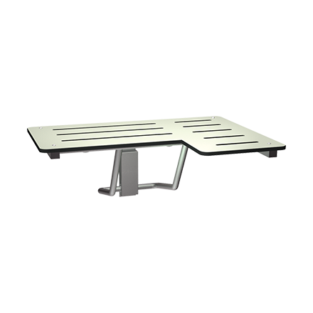 ASI 10-8206 Folding Shower Seat, Rectangular Solid Phenolic Seat