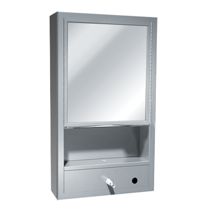 ASI 10-0430 All Purpose Cabinet - Shelves, Mirror, Towel & Soap Dispenser
