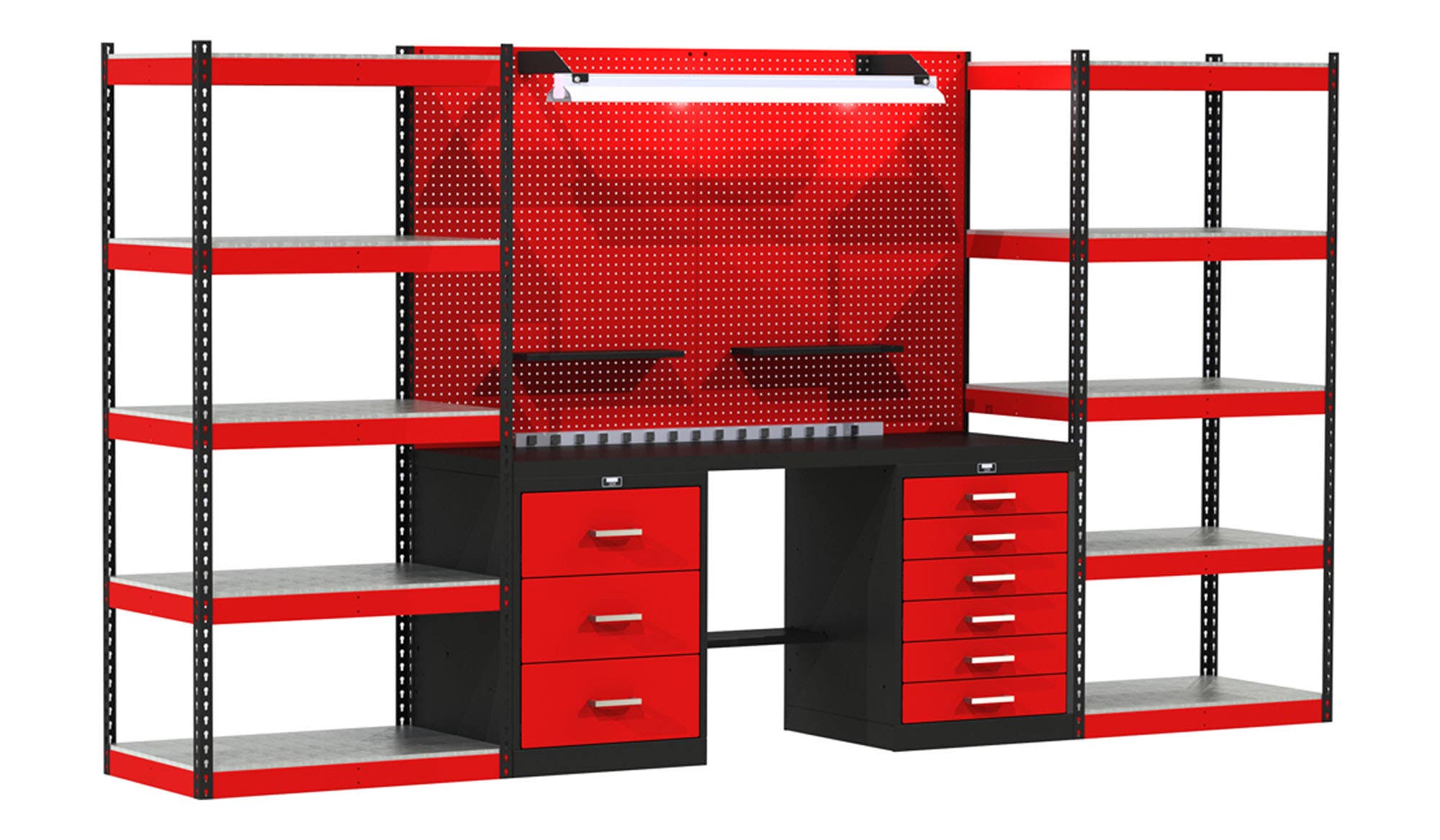 Hallowell Fort Knox FKOPENSTOR Open Storage System Preconfigured Workbench