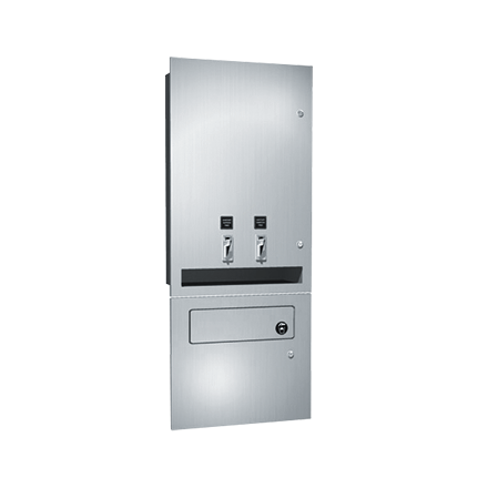 ASI 10-04684-TM Dual Napkin/Tampon Vendor With Disposal - Recessed