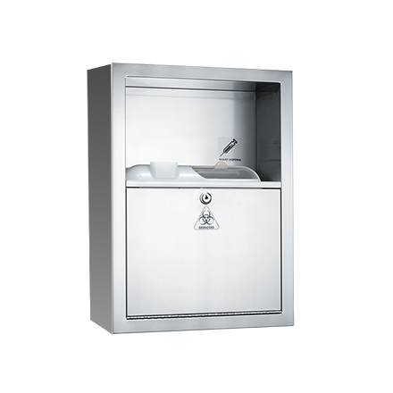 ASI 10-0548/0548-9 Stainless Steel Sharps Disposal Cabinet (Container Not Included)