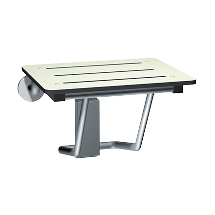 ASI 10-8203 Folding Shower Seat, Rectangular Solid Phenolic Seat