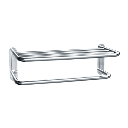 ASI 10-7311-B Towel Shelf w/ Drying Rod - Bright Stainless Steel - Surface Mounted