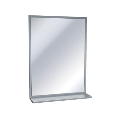 ASI 10-0625 Stainless Steel Chan-Lok Frame - Plate Glass Mirrors With Shelf