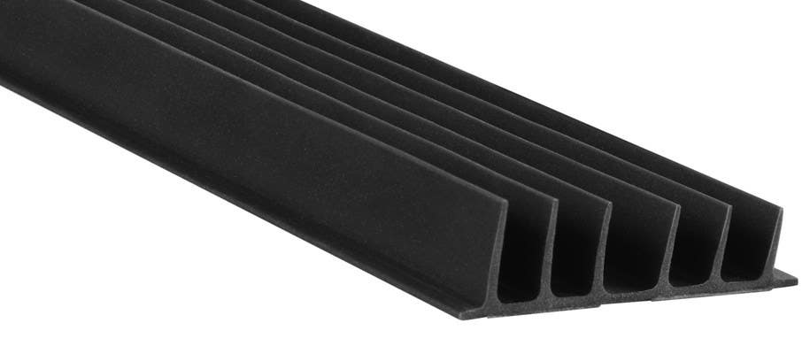 Pemko S771x6BL Self-Adhesive Meeting Stile Gasket, Single Fin, Finish-Black