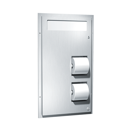 ASI 10-0484-HC Toilet Seat Cover & Toilet Tissue Dispenser, Dual Access For Handicapped - Partition Mounted